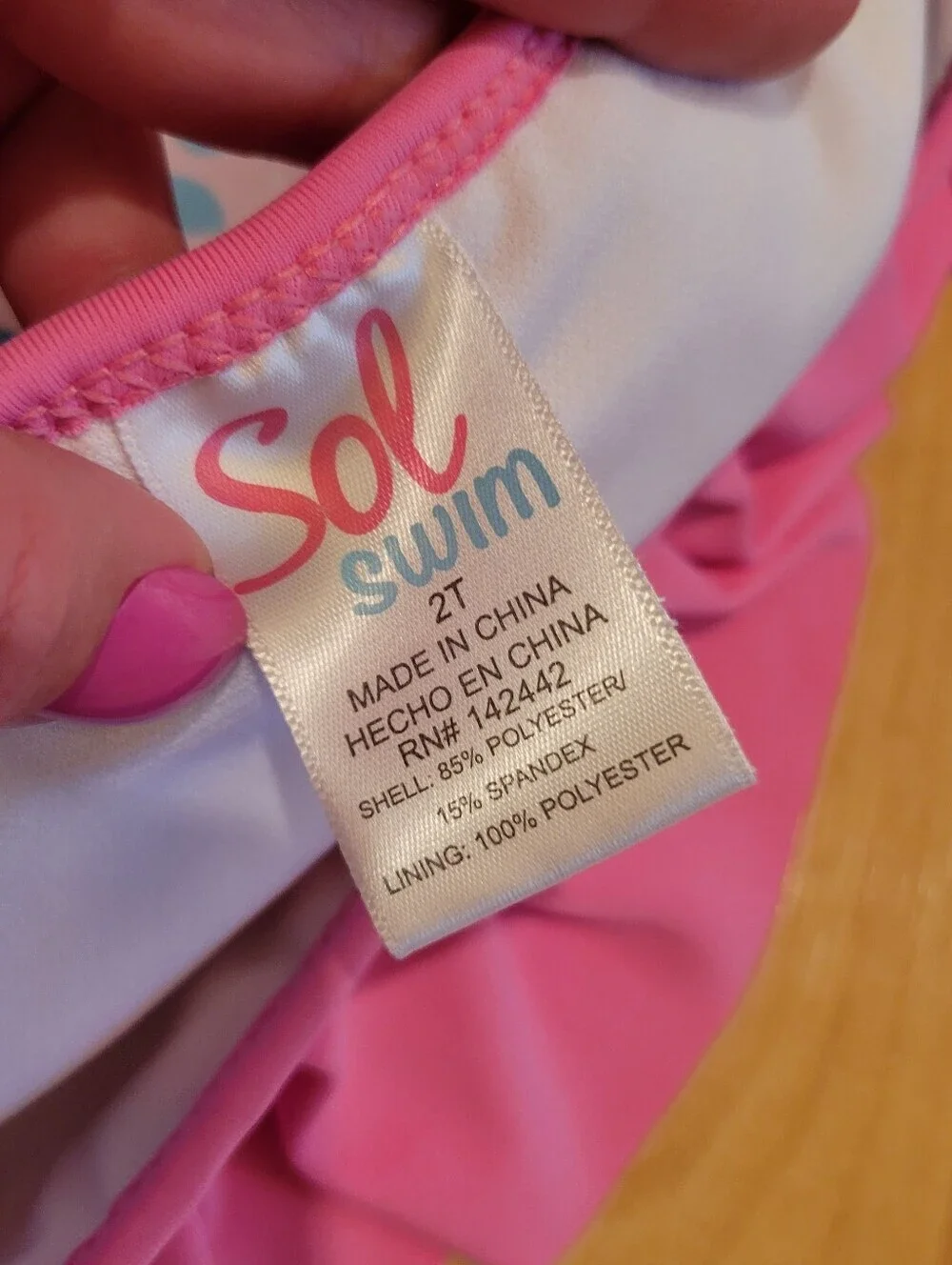 Sol Swim Toddler Pink Crab Rash Guard Swim Set Size 2T New